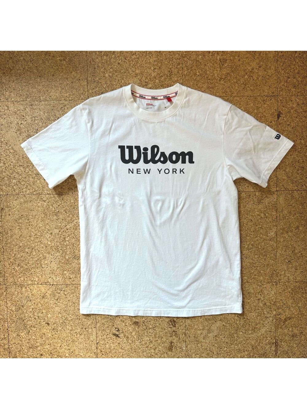 Wilson New York T-Shirt Mens Medium White Tennis US Open 100% Cotton Heavyweight